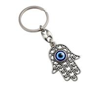 MYSTIC JEWELS - Turkish Eye Fatima Hand Keyring - Hamsa - Good Luck Charm - Good Luck Keychain - Gift
