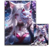 Mystic Kitsune Girl Gaze Jigsaws 1000Pieces for Adults Puzzles for Adults Erfect for Home Decor Birthdays Holidays And Gifts 1000 PCS(75x50cm)