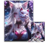 Mystic Kitsune Girl Gaze Pc Adults Jigsaw Puzzle Wooden Jigsaw for Home Decor Ideal Christmas New Year Gift for Teenagers 1000 PCS(38x26cm)
