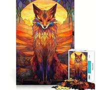 Mystic Kitsune Stained Glass Jigsaw Puzzle for Adults 1000 Pieces Intellect Toy Peaceful Fun Precise Cut Santa Wish List (38x26cm)
