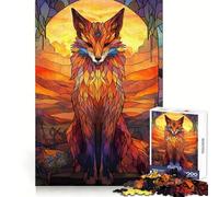 Mystic Kitsune Stained Glass Jigsaw Puzzle for Adults 1000 Pieces Intellect Toy Peaceful Fun Precise Cut Santa Wish List (38x26cm)