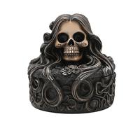 Mystic Legends Female Skeleton Trinket Box - Gothic Skull Jewellery Holder with Floral Design for Alternative Home Décor and Unique Keepsake Storage
