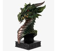 Mystic Legends Green Dragons Head Bust Figurine 69555