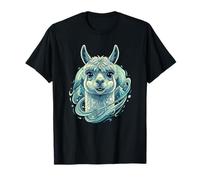 Mystic Llama Alpaca Mountain Cosmic Waves T-Shirt