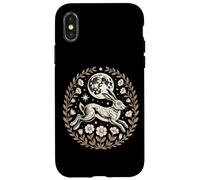 Mystic Lunar Hare Moon Rabbit Botanical Night Case for iPhone X/XS