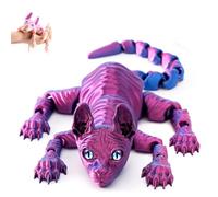Mystic Meow - 3D Guardian Cat, 3D Printed Cute Hairless Cat, Realistic Flexible Articulated Joints Animal Figurine, Gifts for Cats Lovers, Fantasyfans and Creatives(Laser Purple,30cm)