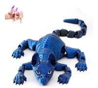 Mystic Meow - 3D Guardian Cat, 3D Printed Cute Hairless Cat, Realistic Flexible Articulated Joints Animal Figurine, Gifts for Cats Lovers, Fantasyfans and Creatives(Silk Blue Black,22cm)