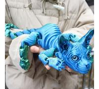 Mystic Meow - 3D Guardian Cat, 3D Printed Hairless Cat Figurine with Articulated Joints, 1:1 Life-Scale Realistic Statue, Perfect for Home Office Decor and Gifts for Cat Lovers(Laser green)