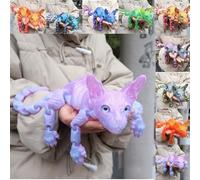 Mystic Meow - 3D Guardian Cat, Crystal Hairless Cat Figurine Model, 3D Printed Animals Hairless Cat, 1:1 Life-Scale Realistic Flexible Articulated Joints Animal Figurine Office Home Decor(Style A)