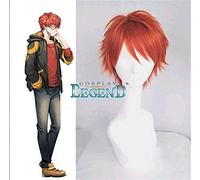 Mystic messenger 707 cosplay wig Anime Cosplay Red short straight wig with hair net Costumes