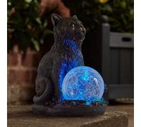 Mystic Mog Light Up Garden Ornament Solar Powered Gazing Ball Multicoloured LED ompliant]