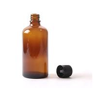 Mystic Moments 100ml Amber Glass Boston Round Bottle (With Black Tamper Evident Cap & Dropper) (90)