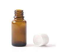 Mystic Moments | 15ml Amber Glass Boston Round Bottle (With White Tamper Evident Cap & Dropper) (195)