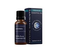 Mystic Moments | Amyris Essential Oil 10ml | Amyris Balsamifera Steam Distilled from Wood | Meditation & Relaxation Use | Middle-Base Note | Blends with Citrus & Woods | Haiti Origin | Vegan GMO Free