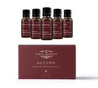 Mystic Moments | Autumn Fragrant Oil Gift Starter Pack 5x10ml | 5 Seasonal Scents for Crafting & Home Aroma | Baked Apple, Bergamot, Caramel, Musk, Pear