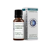 Mystic Moments | Avocado Virgin Organic Carrier Oil 10ml | Cold Pressed Persea Gratissima | Vitamins A, E & K | Deep Hydration for Skin, Hair & Nails | Natural Rejuvenating Oil | Vegan GMO Free