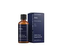 Mystic Moments | Basil Essential Oil 100ml | Ocimum Basilicum Steam Distilled from Leaves & Flowers | Herbaceous | Top Note | Aromatherapy | India Origin | Blends with Citrus & Mint | Vegan GMO Free