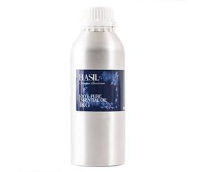 Mystic Moments | Basil Essential Oil 1Kg | Ocimum basilicum | Fresh Green Herbaceous Aromatic Oil for Diffuser, Blends & Crafts | Aromatherapy Grade