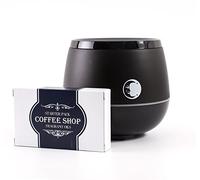 Mystic Moments | Black Aromatherapy Oil Ultrasonic Diffuser With Bluetooth Speaker & LED Lights + Coffee Shop Fragrant Oil Gift Starter Pack