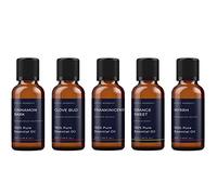 Mystic Moments | Christmas Essential Oil Starter Pack | 5x50ml | Five essential oils: Cinnamon Bark, Clove Bud, Frankincense, Myrrh and Orange Sweet for diffusers, burners and DIY blends.
