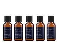 Mystic Moments | Citrus Essential Oil Gift Starter Pack 5x50ml | 5 Pure Aromatherapy Oils - Lemon Cold Pressed, Lime Cold Pressed, Orange Sweet, Grapefruit Pink & Petitgrain | Fresh Home Scent
