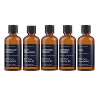 Mystic Moments | Essential Oils of France Gift Starter Pack | 5 x 100ml Pure Aromatherapy Oils - Lavender Lavandula angustifolia, Rosemary, Basil, Lemon & Cypress | Fresh Herbal Home Ambience