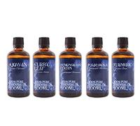 Mystic Moments | Essential Oils of India Essential Oil Gift Starter Pack 5x100ml | Ajowan, Curry Leaf, Lemongrass, Palmarosa, Turmeric