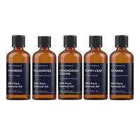 Mystic Moments | Essential Oils of India Gift Starter Pack | 5 x 100ml Pure Aromatherapy Oils - Patchouli Pogostemon cablin, Sandalwood, Ginger, Black Pepper & Jasmine | Warm Exotic Home Ambience