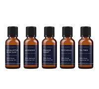 Mystic Moments | Favourites Essential Oil Gift Starter Pack 5x50ml | Eucalyptus Blue Gum, Lavender, Orange Sweet, Patchouli, Tea Tree | Perfect as a Gift