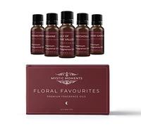 Mystic Moments | Floral Favourite Fragrance Oil Gift Starter Pack 5x10ml | Frangipani, Jasmine, Lily of the Valley, Patchouli, Rose Garden | Perfect as a gift