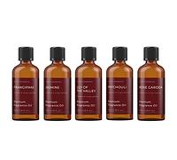 Mystic Moments | Floral Favourites Fragrance Oil Starter Pack | 5x100ml | Five scents: Frangipani, Jasmine, Lily of the Valley, Patchouli and Rose Garden for candles, wax melts and soaps.