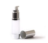 Mystic Moments Frosted & Silver Chrome 15ml With Cap - Airless Serum Bottles x 10