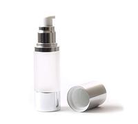 Frosted & Silver Chrome 30ml with Cap - Airless Serum Bottles x 10