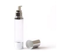 Mystic Moments Frosted & Silver Chrome 50ml With Cap - Airless Serum Bottles x 10
