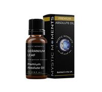 Mystic Moments | Geranium Leaf Absolute Oil 5ml | Pelargonium graveolens | Sweet Herbaceous Aroma | Solvent Extracted | Middle Note | Pure & Natural | Aromatic Use in Perfumery & Blends