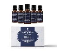 Mystic Moments | Herb Essential Oils Gift Starter Pack | 5 x 10ml | Basil, Oregano, Peppermint Arvensis, Rosemary Spanish, Thyme White - Aromatherapy & Craft Use