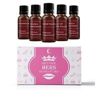 Mystic Moments | Hers Fragrance Oil Gift Starter Pack 5x10ml | Champagne, Frozen Margarita, Honeysuckle, Lily of The Valley, Peach Blossom | Perfect as a Gift