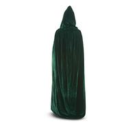 Mystic Moments | Hooded Velvet Cloak/Cape (Green Velvet/Light Gold Silk)