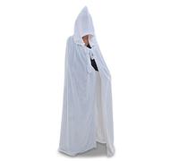 Mystic Moments | Hooded Velvet Cloak/Cape (White Velvet/White Silk)