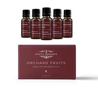 Mystic Moments | Orchard Fruits Fragrance Oil Starter Pack | 5x10ml | Five scents: Cherry, Green Apple, Lemon and Lime, Pear and Tangerine for candles, soaps and home fragrance.