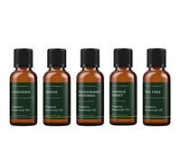 Mystic Moments | Organic Favourite Essential Oil Starter Pack | 5x50ml | Five essential oils: Lavender, Lemon, Orange Sweet, Peppermint and Tea Tree for diffusers, burners and DIY blends.