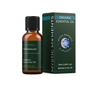 Mystic Moments | Organic Geranium Essential Oil 50ml - Pure & Natural Oil for Diffusers, Aromatherapy & Massage Blends Vegan GMO Free