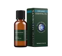 Mystic Moments | Organic Lemongrass Essential Oil 30ml - Pure & Natural Oil for Diffusers, Aromatherapy & Massage Blends Vegan GMO Free