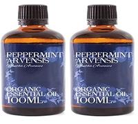 Mystic Moments | Organic Peppermint Arvensis Essential Oil (Mentha arvensis) 100ml | Strong Cooling Mint Aroma | Refreshing Home Ambience | Aromatherapy & DIY Blends (Pack of 2)