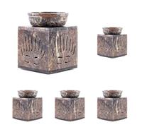 Mystic Moments | Rising Sun Soapstone Oil Burner with Sliding Door (Pack of 5)
