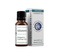 Mystic Moments | Sesame Organic Carrier Oil 10ml | Cold Pressed Sesamum Indicum Seed Oil | Rich in Vitamins B & E | Hair & Skin Nourishment | Nutty Aroma | Filtered | Origin Mali | Vegan GMO Free