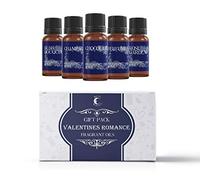 Mystic Moments | Valentines Romance Fragrance Oil Gift Starter Pack 5x10ml | Bush Bouquet, Champagne, Chocolate, Perfume, Rose Garden | Perfect as a gift