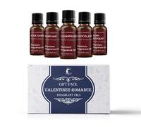 Mystic Moments | Valentines Romance Fragrance Oil Gift Starter Pack 5x10ml | Bush Bouquet, Champagne, Chocolate, Perfume, Rose Garden | Perfect as a gift