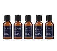 Mystic Moments | Woodland Essential Oils Gift Starter Pack | 5 x50ml 100% Pure Aromatherapy Oils | Birch Sweet, Cedarwood Himalayan, Patchouli, Pine Sylvestris, Tea Tree