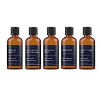 Mystic Moments | Yin Essential Oils Gift Starter Pack | 5 x 100ml 100% Pure Aromatherapy Oils | Eucalyptus Australiana, Geranium Egypt, Lavender, Cypress French & Ylang Ylang 3rd